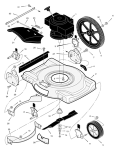 Mower Housing Assembly Diagram and Parts List for 225112X24A 2004 Briggs and Stratton Lawn Mower